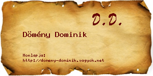 Dömény Dominik névjegykártya