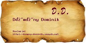 Dömény Dominik névjegykártya